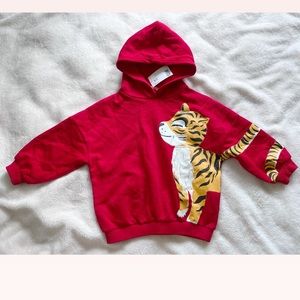 H&M kid oversized printed tiger hoodie,NWT